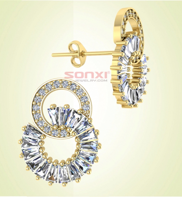 QUALITY YOUNG GOLD NAIL EARRINGS