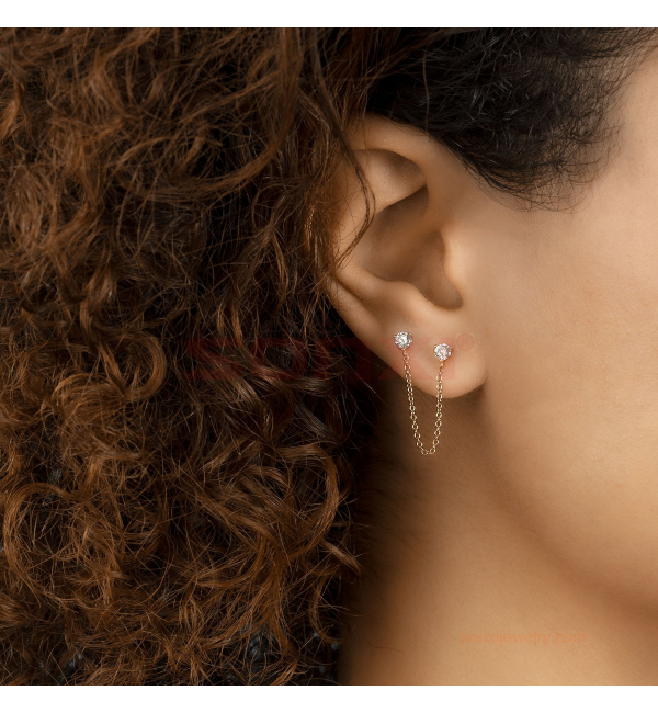 Diamond Connected Stud Earring