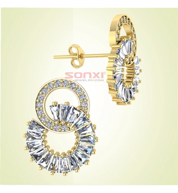 QUALITY YOUNG GOLD NAIL EARRINGS